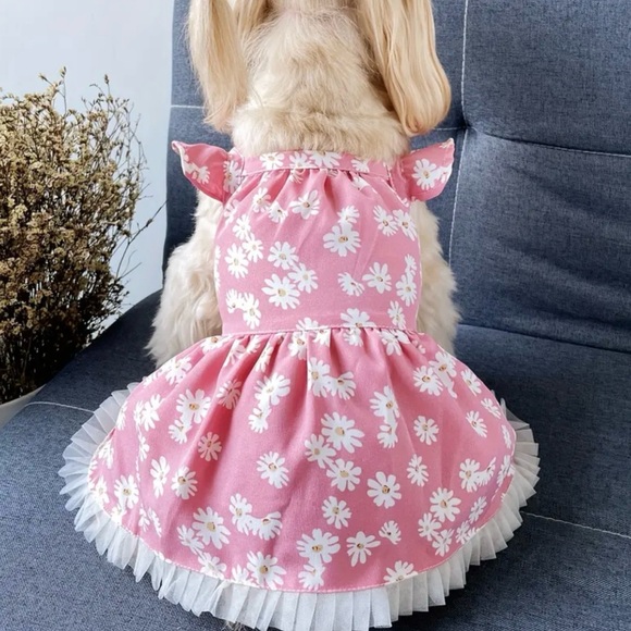Daisy Graphic Pet Dress with Breathable Loungewear for Dogs and Cats - Picture 8 of 10